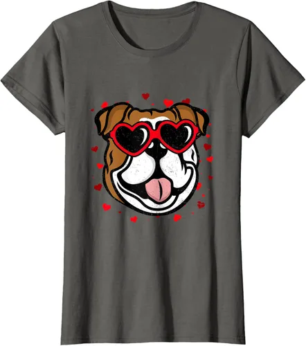 Vista 7 de Bulldog Valentine - Camiseta para amantes de las gafas de sol para perros, Negro