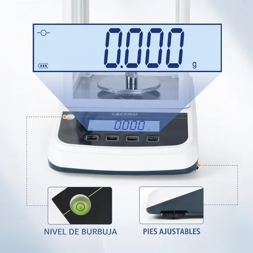 Vista 6 de Balanza de Laboratorio 0.001g×100g Precisión Digital Balanza Analítica de Laboratorio para Joyería con Parabrisas, Interfaz RS232 Balanza Analítica