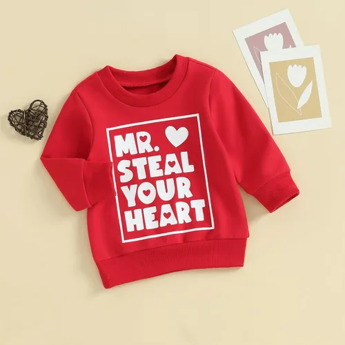 Vista 40 de Sudadera con cuello redondo para el día de San Valentín para bebé, niña, niño, para el día de San Valentín