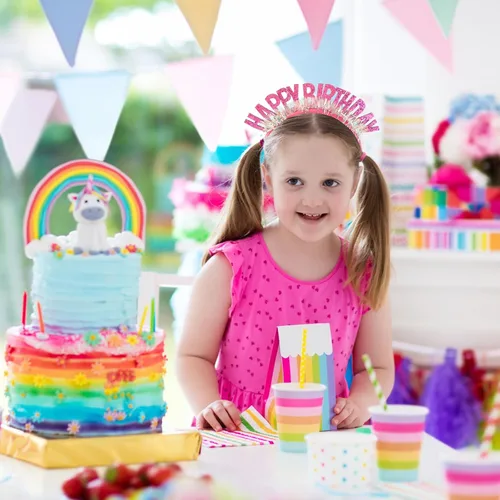 Vista 4 de COCIDE Diademas de cumpleaños para mujer, diadema de cumpleaños para niñas, tiaras de cumpleaños para niñas, coronas de feliz cumpleaños