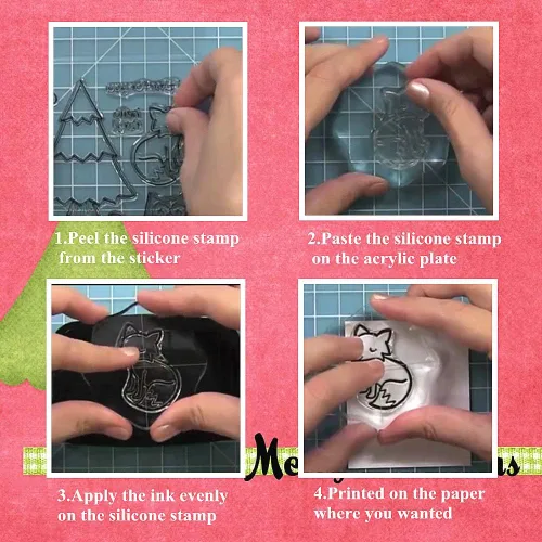 Vista 6 de Kiddale Sellos de silicona transparente con temática navideña, sellos para manualidades de tarjetas/papel, decoración de manualidades, álbum de fotos