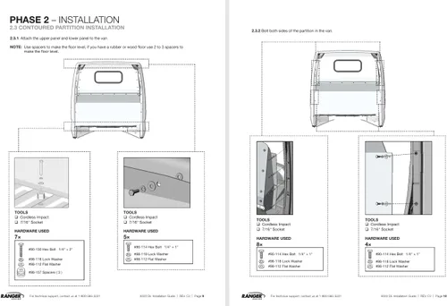 Vista 7 de Ranger Design puede usarse con Mercedes Sprinter Van Partition, contorneado, ventana de policarbonato, LR - 3020-DL