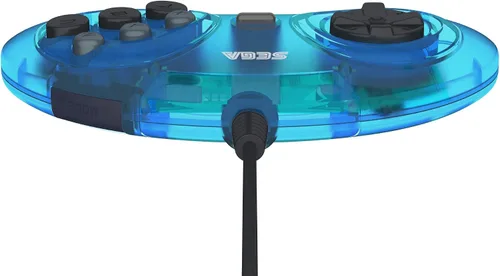Vista 8 de Retro-Bit Official Sega Genesis USB Controller 6-Button Arcade Pad for Sega Genesis Mini, PS3, PC, Mac, Steam, Switch - USB Port - (Clear Blue)
