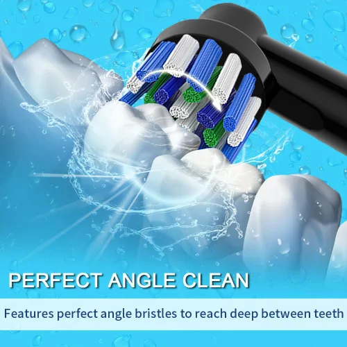 Vista 4 de 8 cabezales de repuesto compatibles con cepillo de dientes eléctrico Oral B, 4 piezas de limpieza de precisión y 4 cabezales de cepillo de limpieza