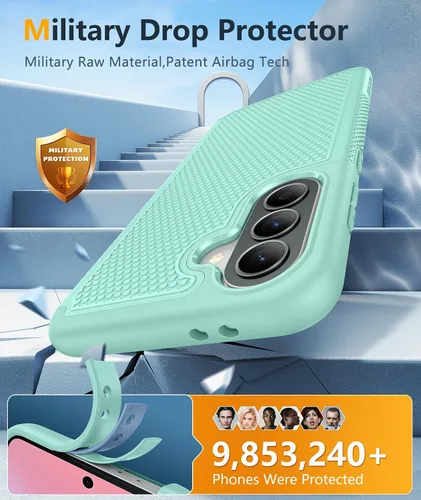 Vista 614 de FNTCASE Funda para iPhone 17 Pro: Fundas delgadas translúcidas de color azul claro compatibles con MagSafe, protección completa de la cámara