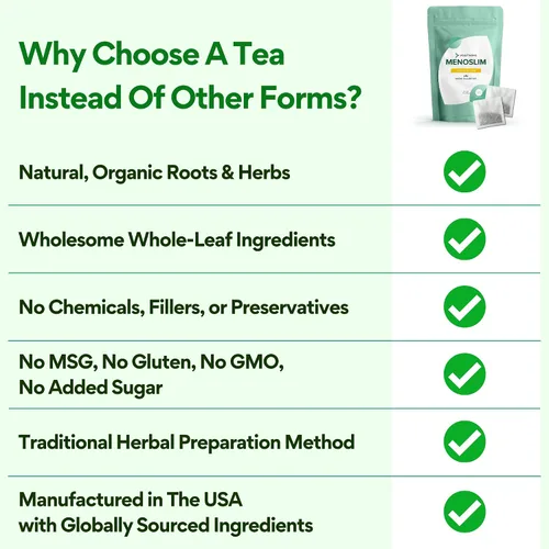 Vista 3 de VoomVaya MenoSlim Tea - Suplemento para la menopausia y la perimenopausia para mujeres - Apoya el metabolismo saludable y el bienestar general