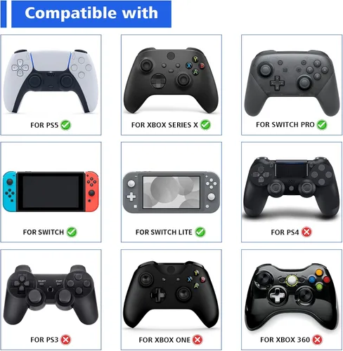 Vista 2 de PlayVital Cable de carga iluminado de 3.28 pies para controlador PS5, cable de carga USB tipo C para Gamepad, cable de datos universal con luz LED