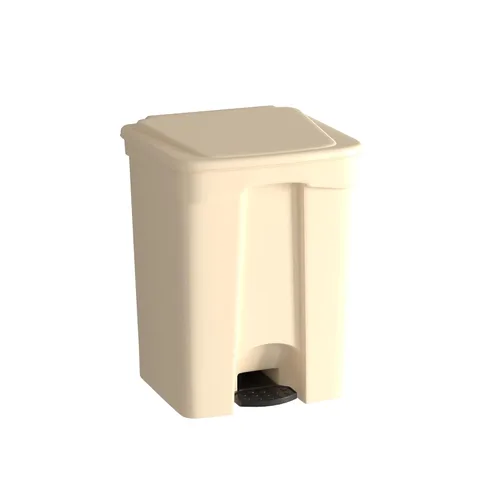 Vista 8 de Cubo de basura rectangular beige de 92 cuartos de galón / 23 galones, eliminación de manos libres, cubo de basura con pedal de pie
