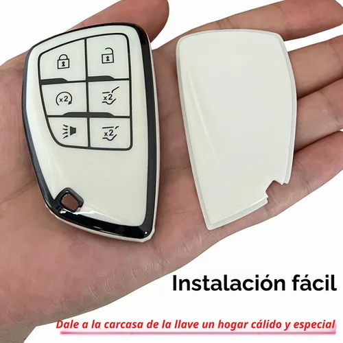 Vista 4 de Carcasa protectora para llave inteligente para Chevy con llavero compatible con Chevy Tahoe Suburban GMC Yukon Denali Silverado 2021-2025