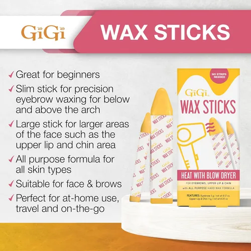 Vista 3 de GiGi - Varillas de cera dura para depilación facial y cejas, color amarillo