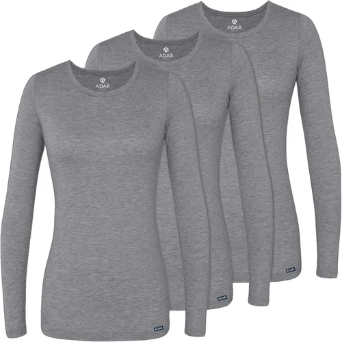 Vista 34 de Adar Underscrubs - Camiseta de manga larga para mujer, paquete de 3 unidades Aguamarina (Aquamarine)