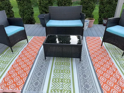 Vista 15 de Alfombras de patio al aire libre 6 x 9 pies (183 cm x 274 cm), multicolor 20270