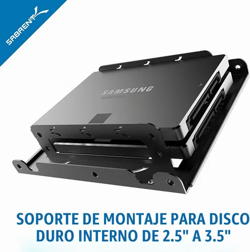 Vista 2 de SABRENT Kit de abrazadera de montaje para disco duro interno de 2.5 pulgadas a 3.5 pulgadas (BK-HDDH)