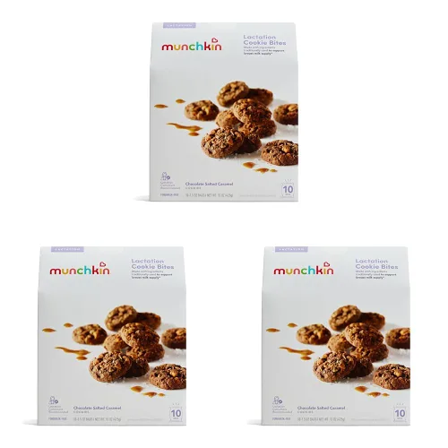 Vista 9 de Munchkin Milkmakers - Bocaditos de galletas para lactancia, caramelo salado de chocolate, 10