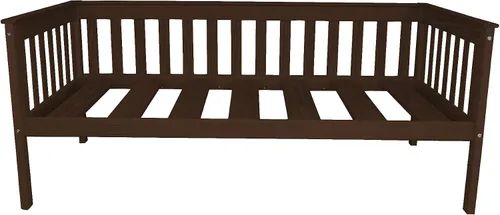 Vista 17 de Sofá cama de madera negra estilo misión de tamaño individual hecho en Amish Negro (Black Paint)