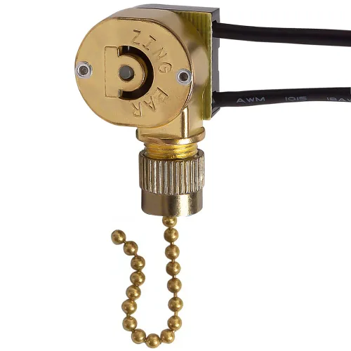 Vista 8 de Interruptor de ventilador de techo Zing Ear ZE-109M Interruptor de cable de cadena de tracción para ventiladores de techo lámparas y luces de pared