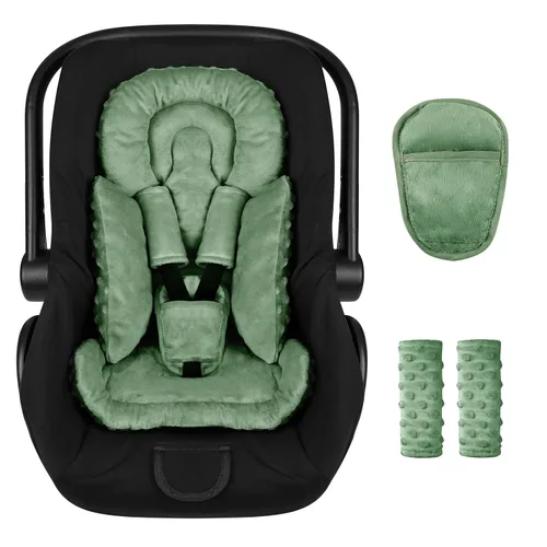 Vista 16 de Inserto de Asiento de Coche para Bebé Niño Niña, Inserto de Asiento de Coche 3 en 1 para Recién Nacido con Almohadillas y Correas, Respaldo