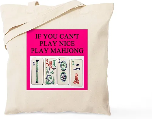 Vista 15 de CafePress MAHJOMG2 - Bolsa de lona reutilizable color beige, Caqui, S
