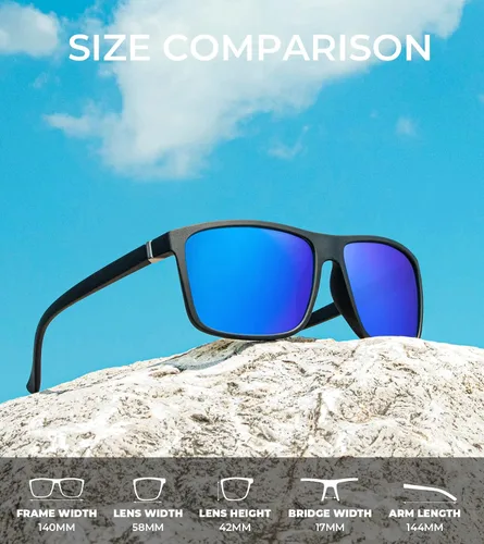 Vista 3 de KALIYADI Lentes de sol polarizados para hombres y mujeres, lentes de sol polarizados con protección UV para conducir, pescar y jugar golf