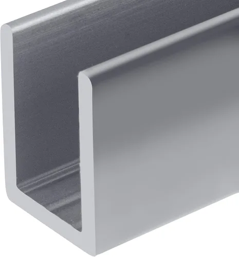 Vista 10 de Brixwell SDCD3812A-CCP12 Canal en U Profundo de Aluminio Anodizado Satinado Sin Marco para Puerta de Ducha para Vidrio de 3/8" de Grosor - Longitud