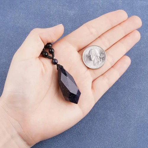 Vista 5 de Collar de obsidiana negra con dije de protección con cadena de cuentas extendida, collar de amuleto de piedra de cristal curativo para hombres
