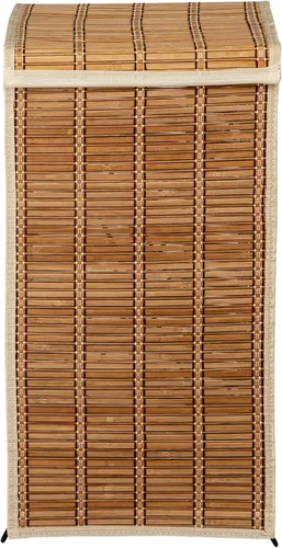 Vista 4 de Honey-Can-Do Cesta de mimbre de bambú con tapa HMP-01619 Natural 26 pulgadas de alto