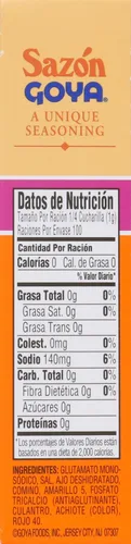 Vista 3 de Goya Foods Sazón, condimento con cilantro y achiote, 3.52 Oz