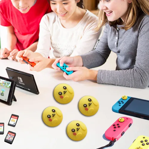 Vista 5 de Tapas de agarre para el pulgar para Nintendo SwitchOLEDSwitch Lite, 4 piezas Joycon agarre de pulgar lindos accesorios para Nintendo Switch Lite