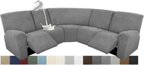 Vista 15 de Fundas para sofá modular reclinable, impermeable, en forma de L, lavable, para sofá reclinable en forma de L, súper elásticas, suaves, para esquinas