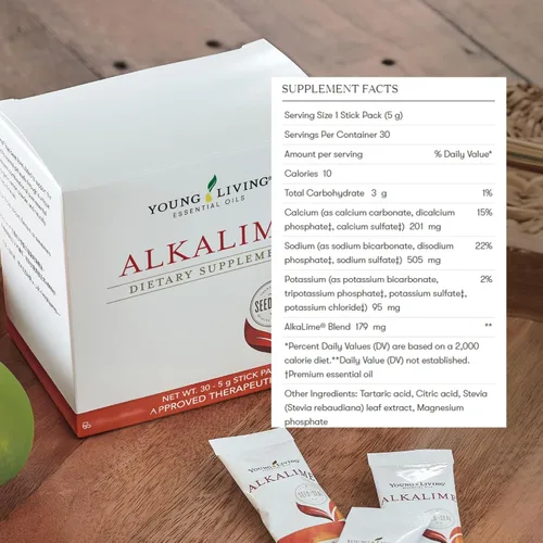 Vista 6 de Young Living Paquetes de barras AlkaLime 30 unidades Suplemento vitamínico y mineral Bienestar digestivo Suave para el estómago Infundido