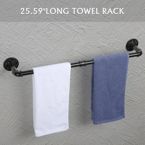 Vista 2 de Juego de accesorios de baño industriales para toallas con toallero de papel, soporte para toallas de mano, soporte para toallas de mano, soporte