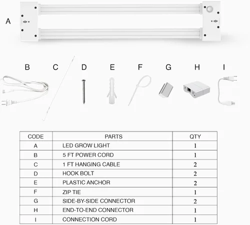 Vista 6 de Luz LED de crecimiento de espectro completo modular enlazable 5000K luz diurna + 660 nm lámpara de iluminación roja para plantas