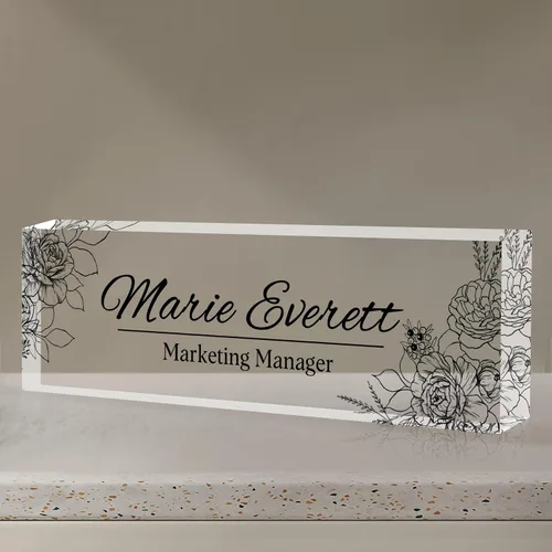 Vista 28 de Placa de identificación para escritorio, placa de nombre de escritorio personalizada, accesorios de escritorio de oficina acrílicos, regalos A