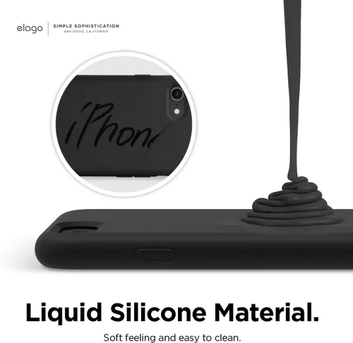 Vista 5 de elago Funda de silicona para iPhone SE (2022, 2020, 8, 7) - Protección contra caídas ultra delgada con forro de microfibra