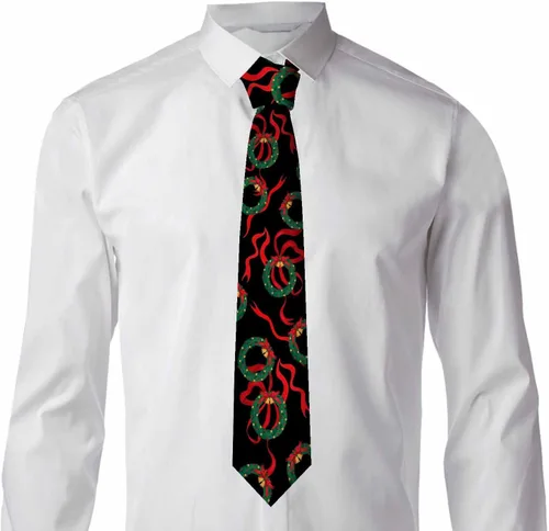 Vista 4 de Yakuna Black Dots - Corbatas para hombre, retro, clásicas, círculos, geometría, para hombres, adolescentes, negocios, trabajo, casual, boda, fiesta