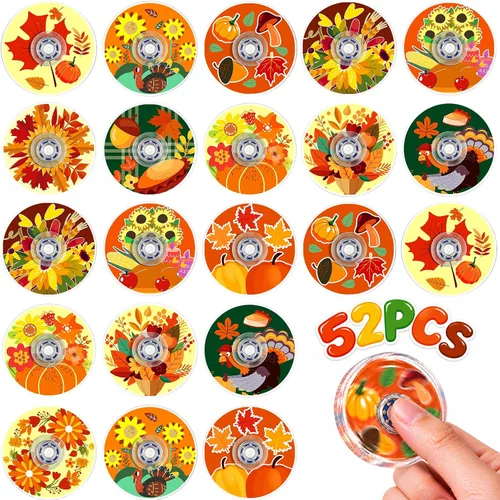 Vista 52 de SCIONE Paquete de 52 juguetes giratorios de otoño a granel para fiestas y Tl-sc-1-otoño