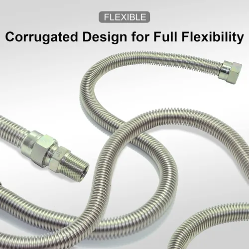 Vista 5 de TTFLEX Kit de línea de gas flexible de 22 pulgadas con válvula de cierre de latón de 1/2 pulgada y accesorios MIP de 3/8 pulgadas y MIP de 1/2