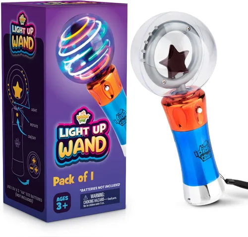 Vista 8 de Varita de luz para niños en caja de regalo, varita de juguete LED giratoria para niños y niñas, juguetes sensoriales de princesa mágica para niños