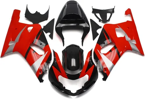 Vista 28 de Kit de carenado de llama azul negro de plástico ABS para Suzuki GSXR600 GSXR750 K1 2000-2003 Carenados GSX-R600 GSX-R750 2001 2002 2003 Inyección