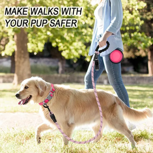 Vista 3 de BARKBAY - Correas para perros grandes, resistentes, de 4/5/6 pies, con cómoda asa acolchada y hilos altamente reflectantes para perros medianos