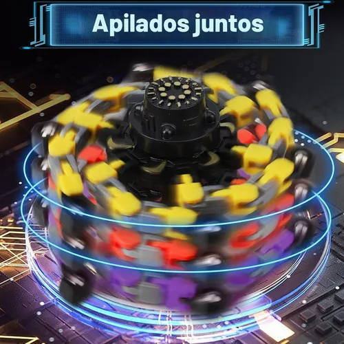 Vista 2 de Juguete giratorio transformable para niños y adultos, juguete giratorio de cadena robot deformable para niños y niñas, juguetes sensoriales