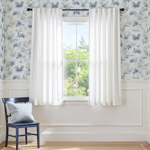 Vista 60 de Lazzzy - Cortinas de terciopelo blanco de 63 pulgadas de largo para sala de estar o dormitorio, cortinas con filtro de luz, aislación térmica