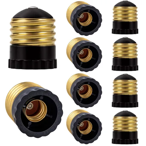 Vista 9 de DiCUNO Adaptador de enchufe E26 a E12 con certificación UL, negro, estándar (mediano) base E26 a candelabro E12 convertidor de enchufe de luz