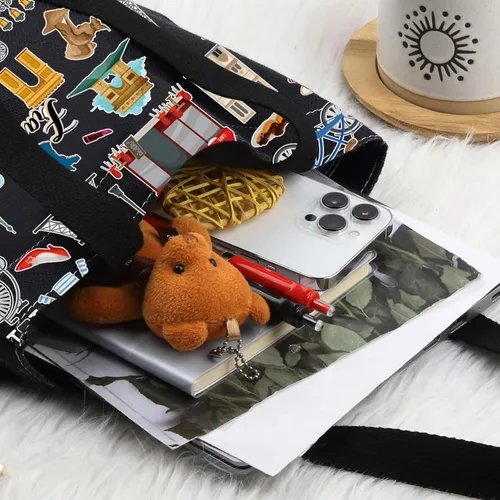 Vista 3 de LEVLO Francia Travel Culture Gift French Theme Travel Pouch Bag Paris Landmarks Gift French Souvenir Gift, Francia BT, Bolsa de cosméticos