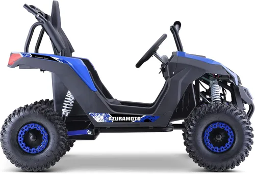 Vista 4 de MotoTec Raider Kids UTV 48v 1200w suspensión completa azul