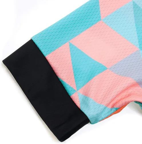 Vista 19 de Camiseta de ciclismo para mujer, manga corta y pantalones cortos de ciclismo acolchados para verano