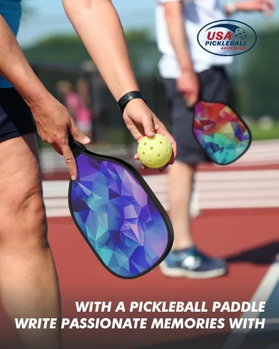 Vista 6 de Juego de paletas de pickleball de 16 piezas, 16 raquetas de madera de primera calidad con 4 bolsas de transporte portátiles, diseño ligero y agarre
