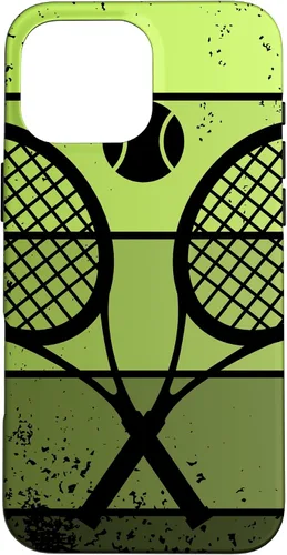 Vista 19 de Raqueta de jugador de tenis con cancha de pelota de tenis Vintage Retro Case para iPhone 17
