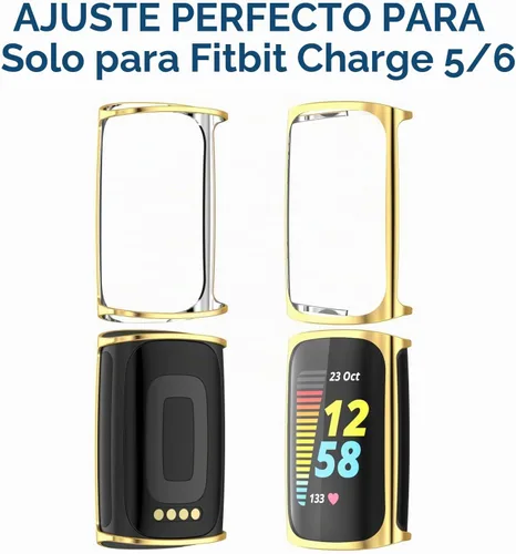 Vista 3 de Simpeak Paquete de 5 fundas protectoras de pantalla suaves compatibles con reloj inteligente Fitbit Charge 6 Charge 5, protección completa, rosa