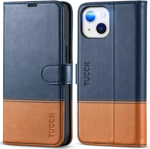 Vista 21 de TUCCH Funda Tipo Billetera para iPhone 13 (6.1") 2021, con Bloqueo RFID, con Soporte para 3 Tarjetas, de Piel Sintética, Tipo Folio